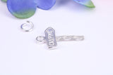 Camping Sign Charm, Traditional Three Dimensional Charm, Made from Solid Cast Silver