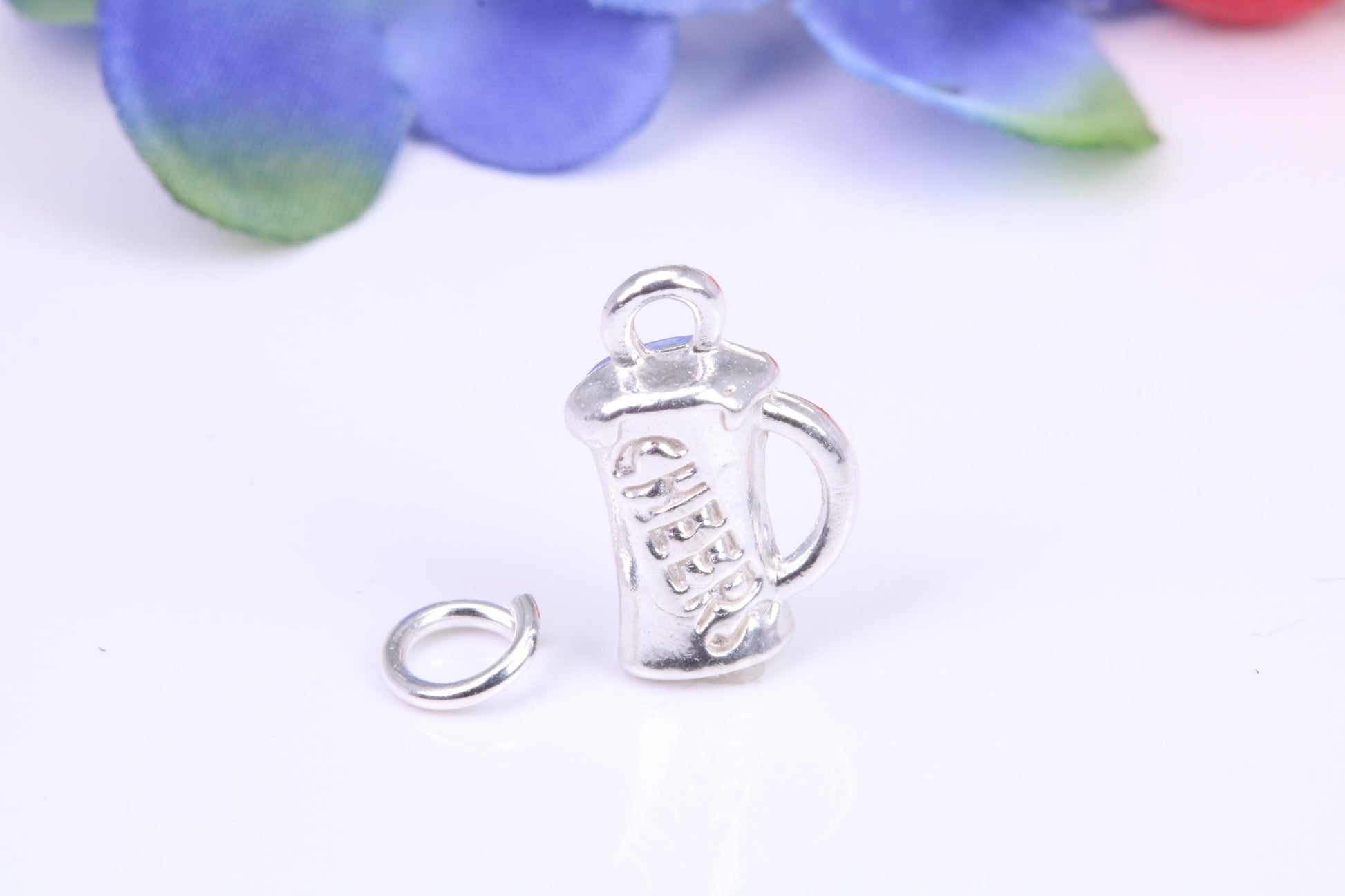 Pint of Beer Charm, Traditional Three Dimensional Charm, Made From Solid Cast Silver