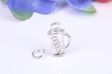 Pint of Beer Charm, Traditional Three Dimensional Charm, Made From Solid Cast Silver