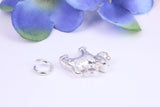 Dog Charm, Traditional Three Dimensional Charm, Made from Solid Cast Silver