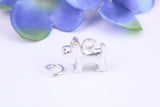 Dog Charm, Traditional Three Dimensional Charm, Made from Solid Cast Silver