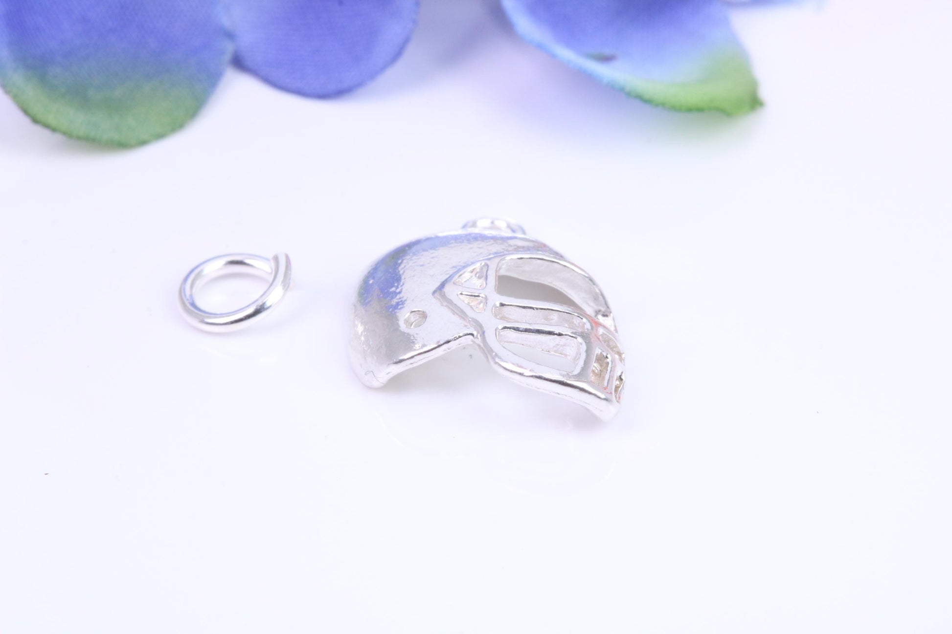 American Football Helmet charm, Traditional Charm, Made from Solid Cast Silver