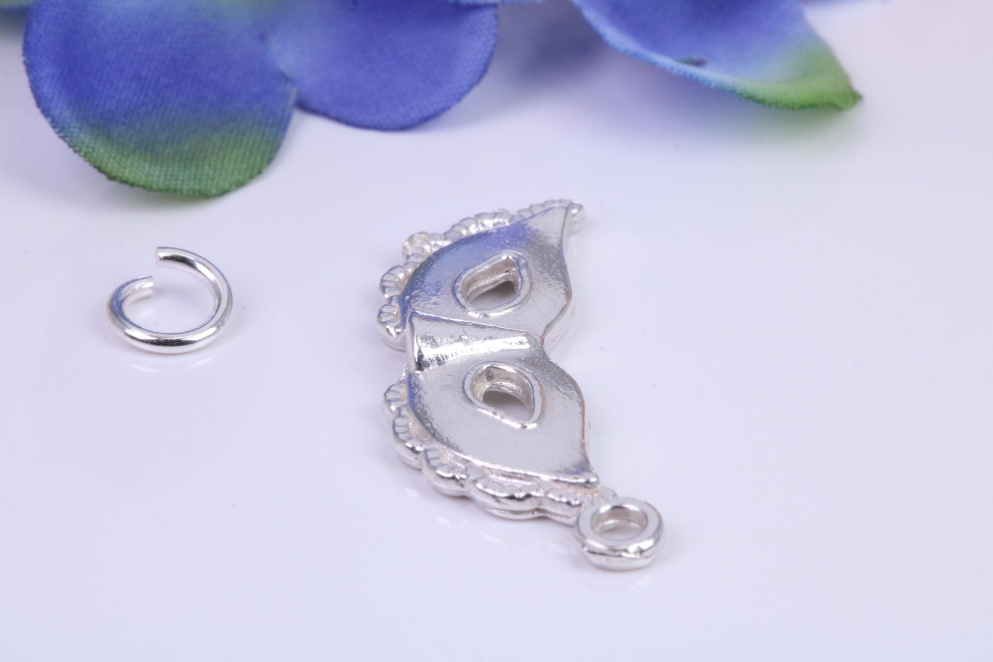 Pantomime Mask Charm, Traditional Three Dimensional Charm, Made from Solid Cast Silver