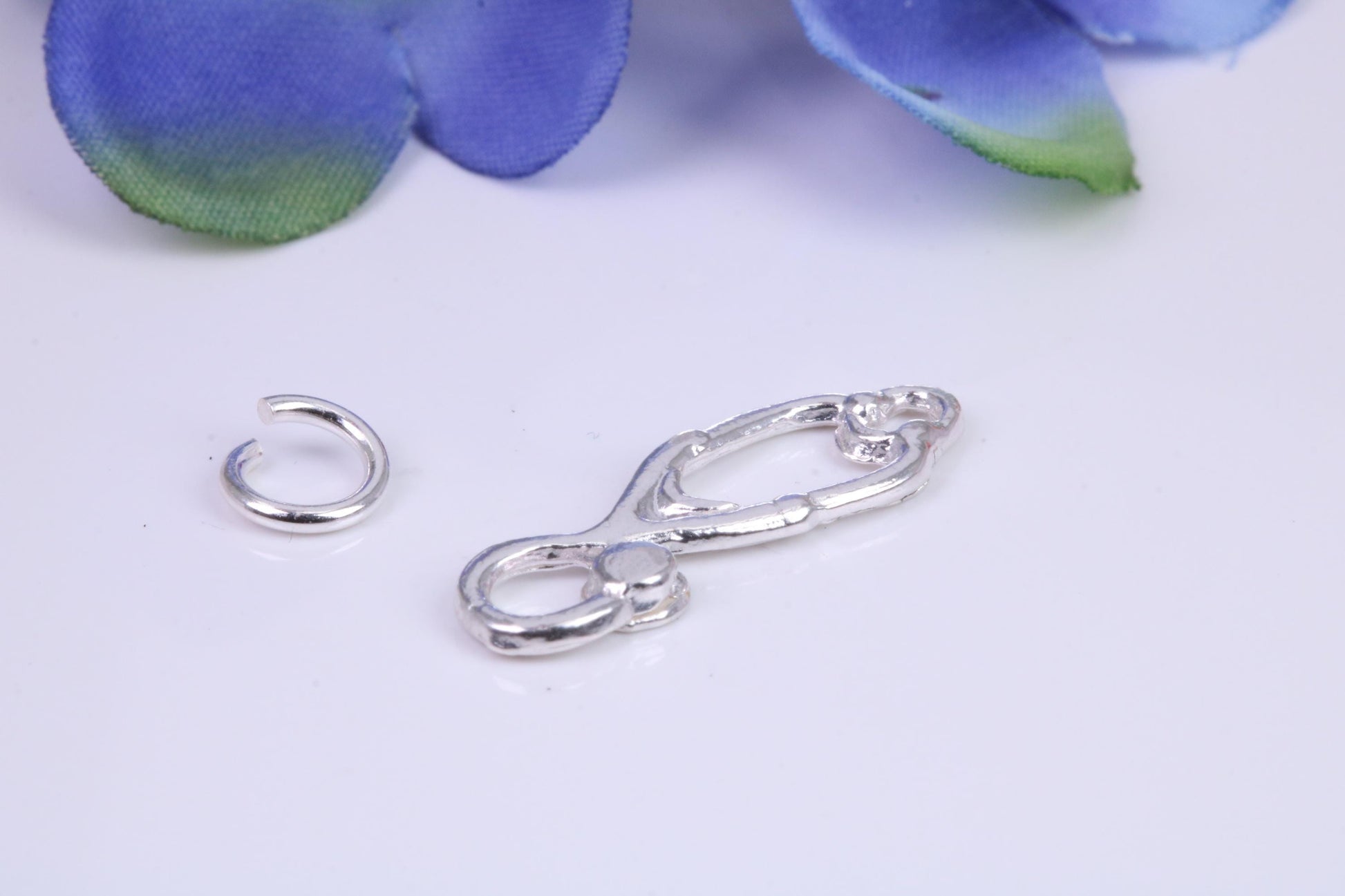 Stethoscope Charm, Traditional Three Dimensional Charm, Made from Solid Cast Silver