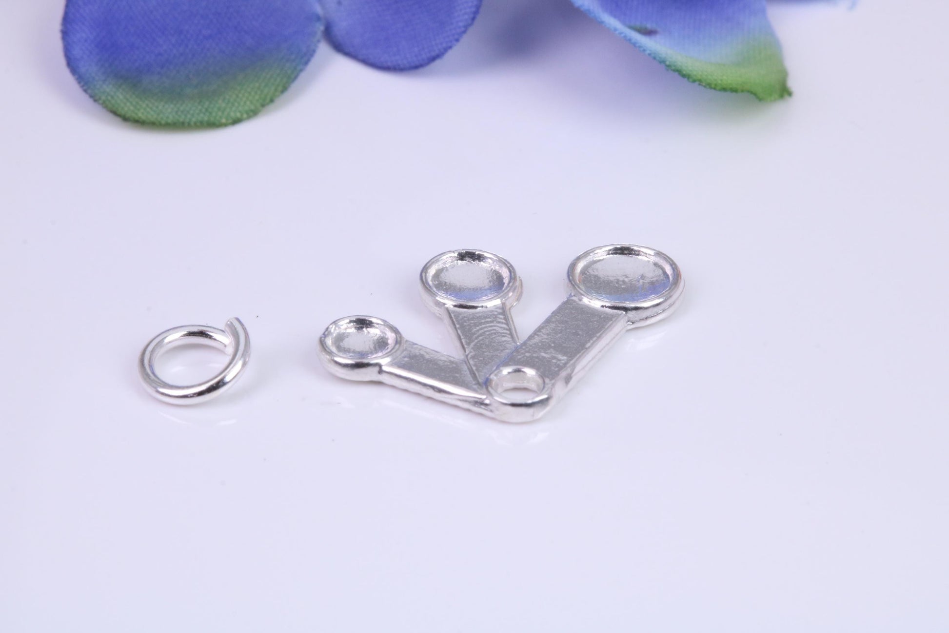 Measuring Spoons Charm, Traditional Three Dimensional Charm, Made From Solid Cast Silver
