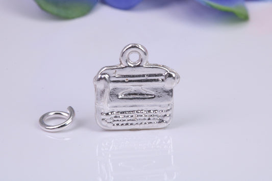 Vintage Typewriter Charm, Traditional Charm, Made from Solid Cast Silver