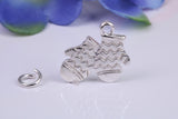 Oven Gloves Charm, Traditional Three Dimensional Charm, Made from Solid Cast Silver