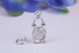 Mantle Clock Charm, Traditional Charm, Made from Solid Cast Silver