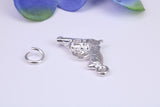 Revolver Charm, Traditional Three Dimensional Charm, Made from Solid Cast Silver