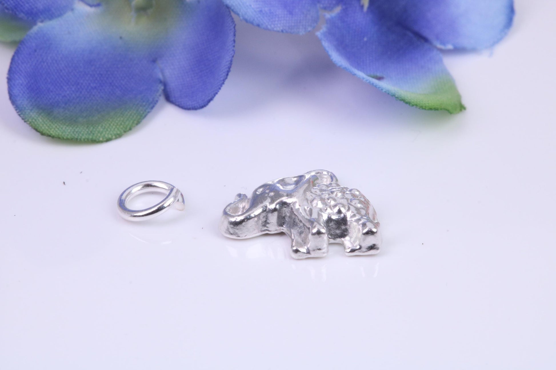 Indian Elephant Charm, Traditional Charm, Made from Solid Cast Silver