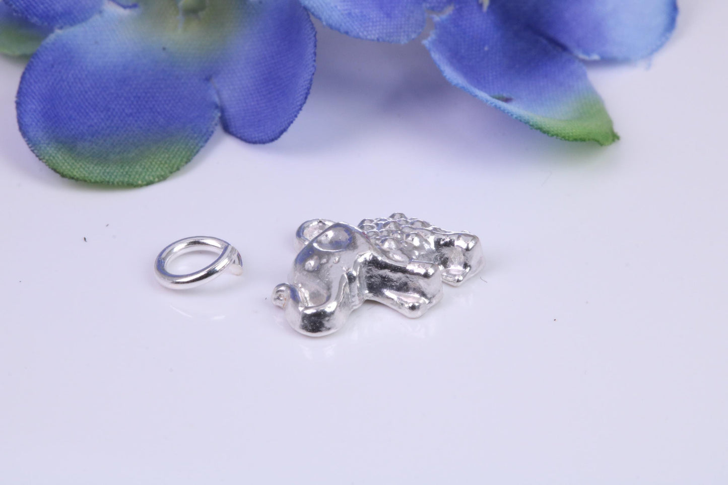 Indian Elephant Charm, Traditional Charm, Made from Solid Cast Silver