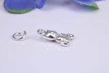 Teddy Bear Charm, Traditional Three Dimensional Charm, Made from Solid Cast Silver