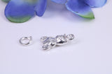 Teddy Bear Charm, Traditional Three Dimensional Charm, Made from Solid Cast Silver