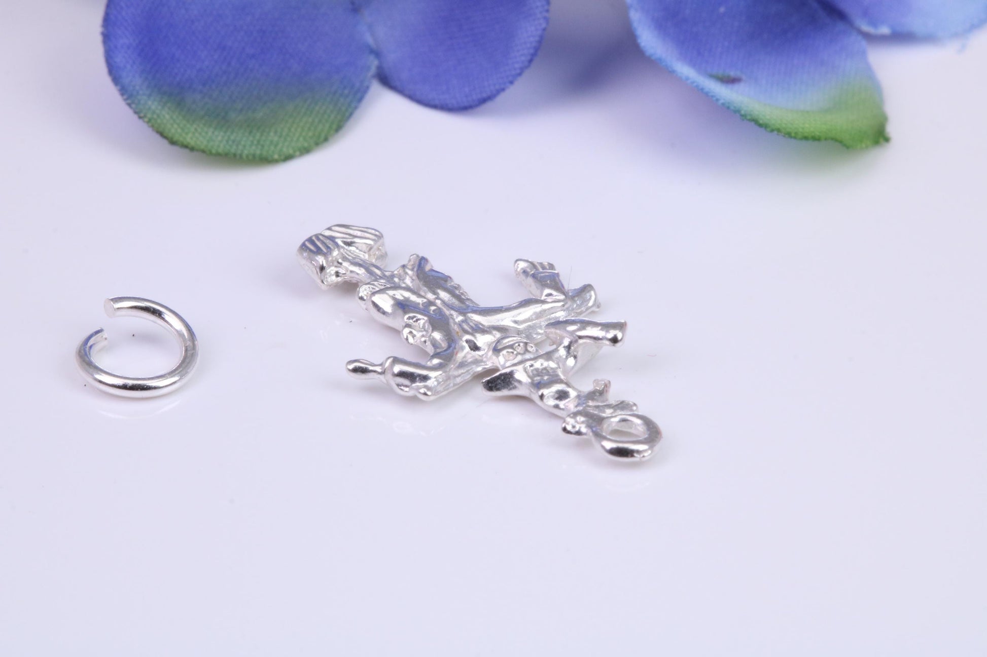 Scarecrow Charm, Traditional Three Dimensional Charm, Made from Solid Cast Silver