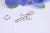 Scarecrow Charm, Traditional Three Dimensional Charm, Made from Solid Cast Silver