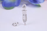 Syringe Charm, Traditional Charm, Made from Solid Cast Silver