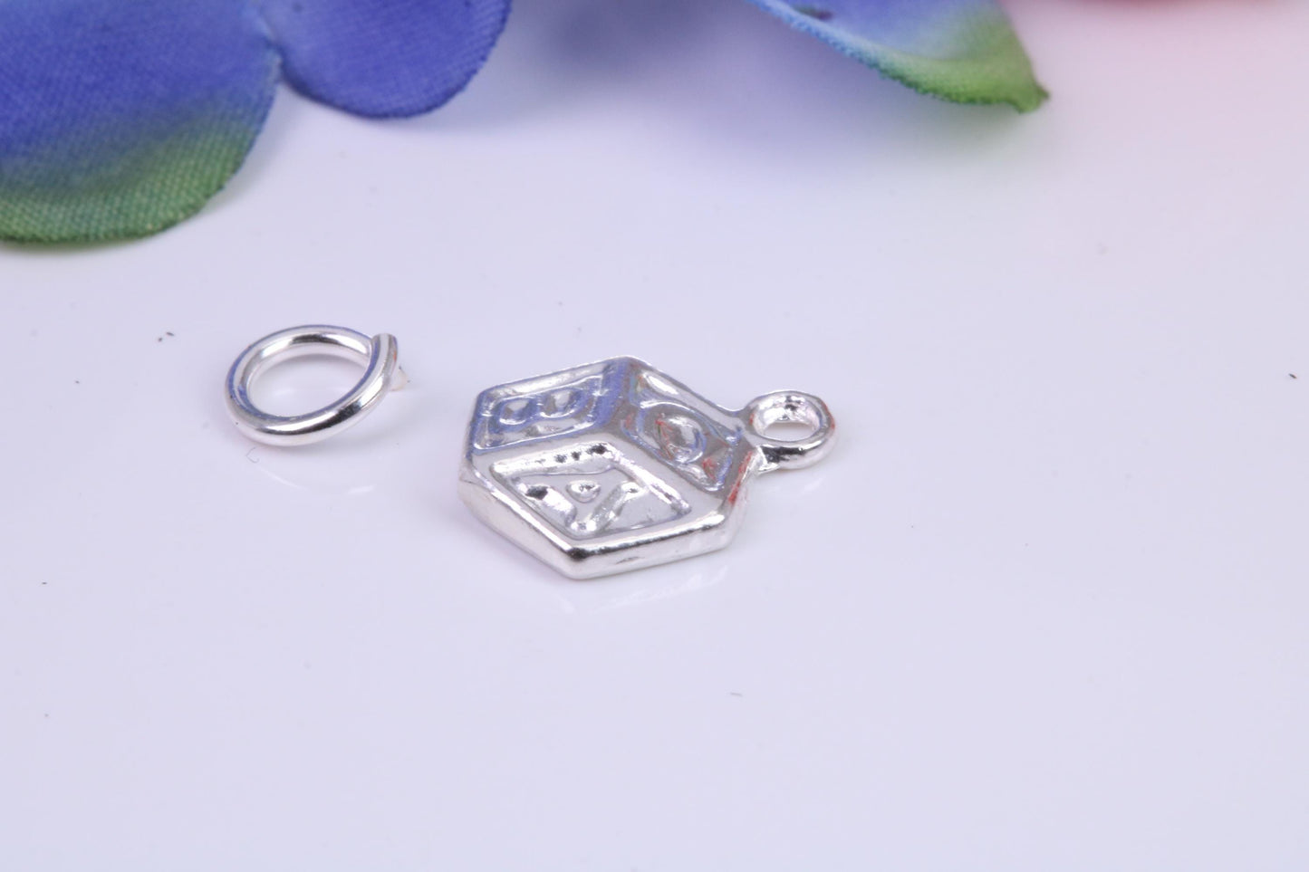 ABC Blocks Toy Charm, Traditional Charm, Made from Solid Cast Silver