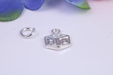 ABC Blocks Toy Charm, Traditional Charm, Made from Solid Cast Silver