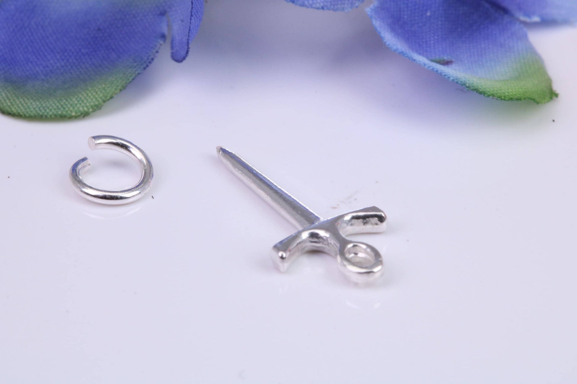 Sword Charm, Traditional Three Dimensional Charm, Made from Solid Cast Silver