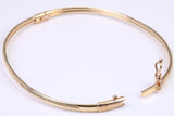 Hinged 3 mm wide yellow gold oval Bangle, British hallmarked