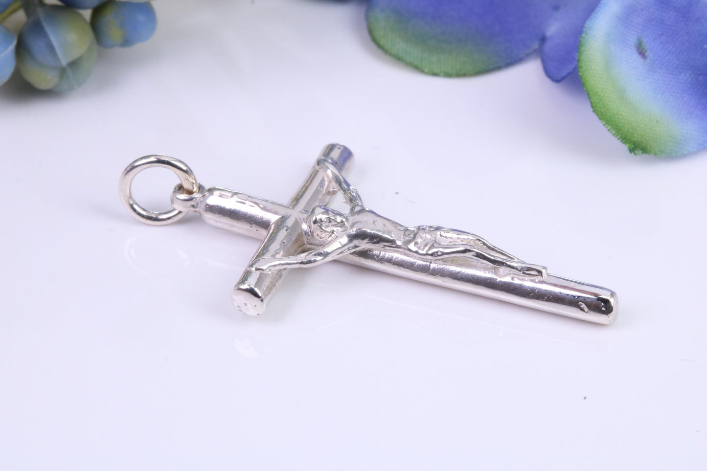 35 mm Long Crucifix, Made From Solid Cast Silver