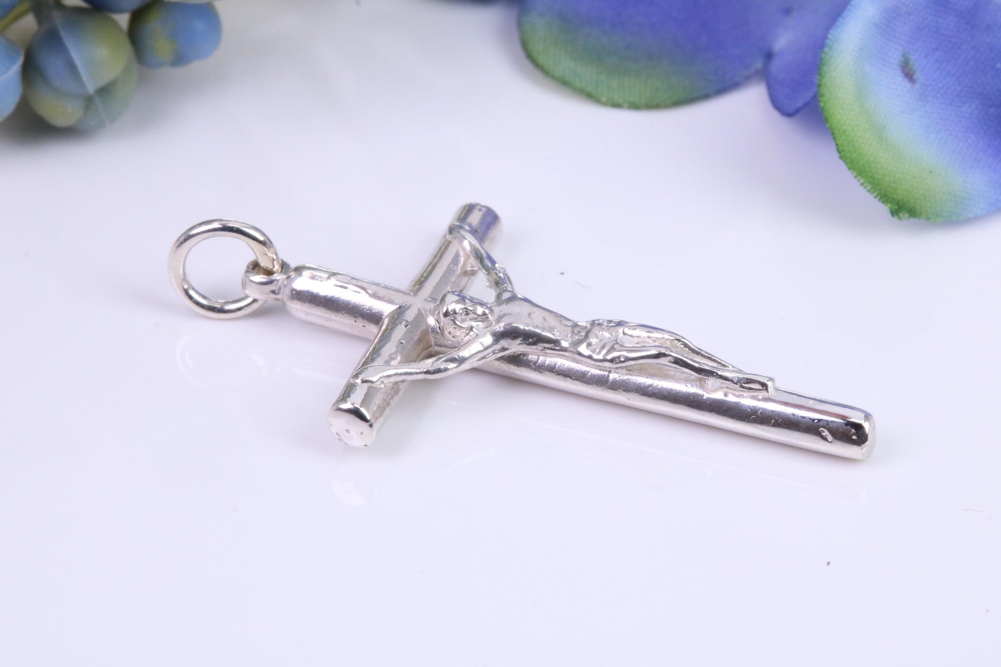 35 mm Long Crucifix, Made From Solid Cast Silver