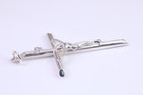 Large 50 mm Long Crucifix, Made From Solid Cast Silver, Complete with Snake Chain
