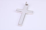 38 mm Long Plain Polished Silver Cross, Made From Solid Cast Silver