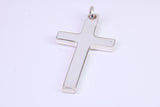 38 mm Long Plain Polished Silver Cross, Made From Solid Cast Silver