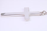 Very Large 60 mm Long Chunky Cross, High Polished Finish, Made From Solid Cast Silver, British Hallmarked