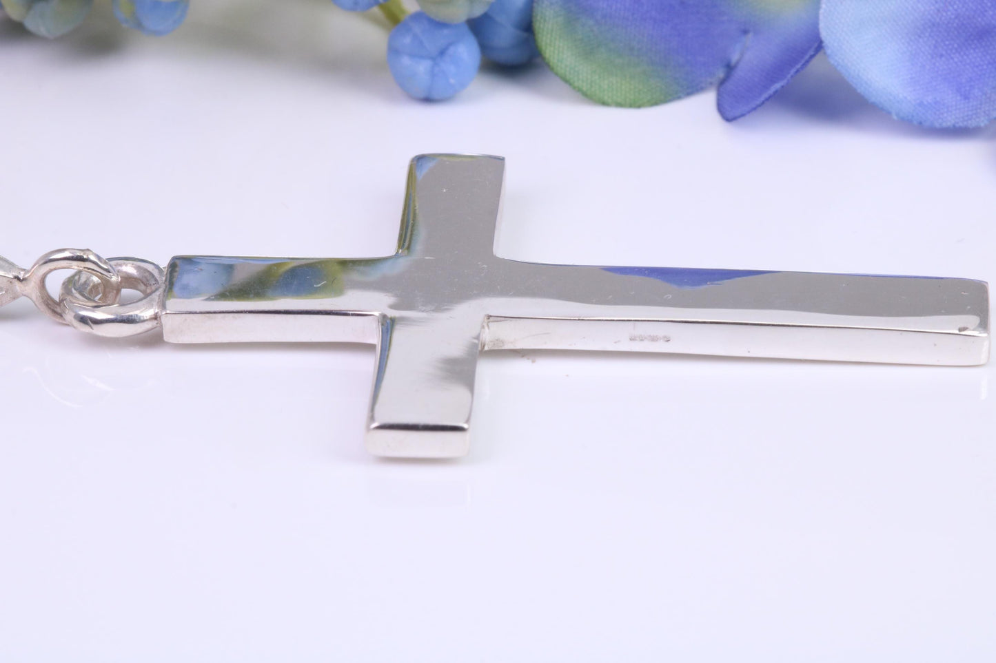 Very Large 60 mm Long Chunky Cross, High Polished Finish, Made From Solid Cast Silver, British Hallmarked