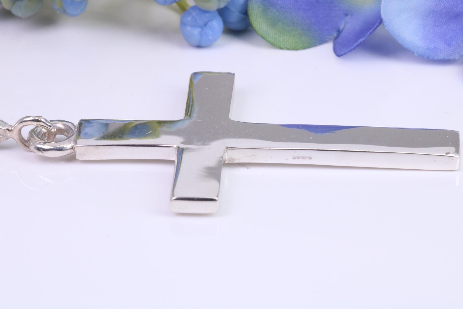 Very Large 60 mm Long Chunky Cross, High Polished Finish, Made From Solid Cast Silver, British Hallmarked