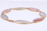 Stunning Mother of Pearl Bracelet set in Solid Yellow Gold, British Hallmarked