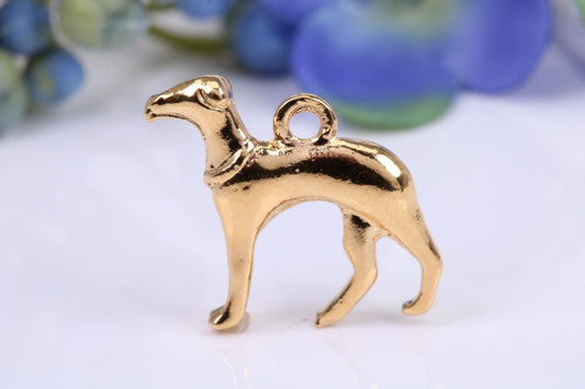 Greyhound Charm, Traditional Charm, Made from Solid Yellow Gold, British Hallmarked