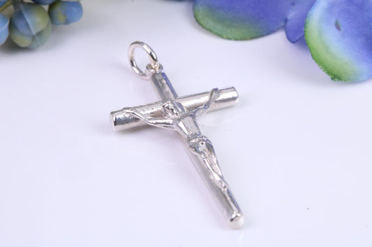35 mm Long Crucifix, Made From Solid Cast Silver