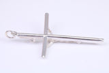 Large 50 mm Long Crucifix, Made From Solid Cast Silver, Complete with Snake Chain