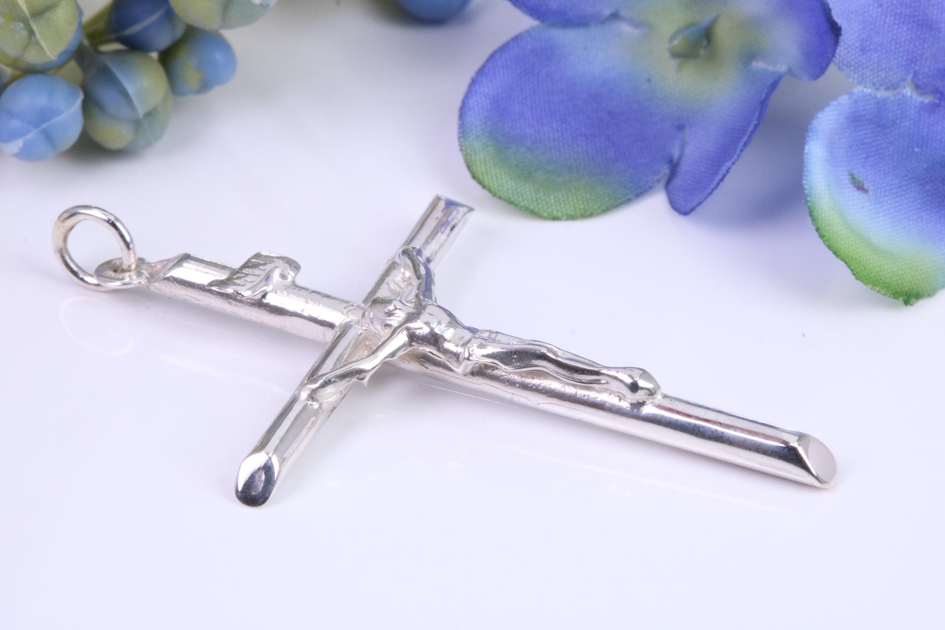 Large 50 mm Long Crucifix, Made From Solid Cast Silver