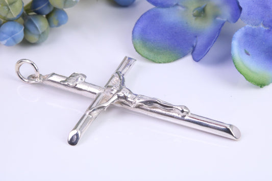 Large 50 mm Long Crucifix, Made From Solid Cast Silver