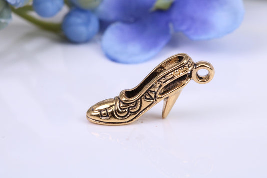 Stiletto Charm, Made from Solid Cast Yellow Gold, British Hallmarked, Complete with Attachment Link