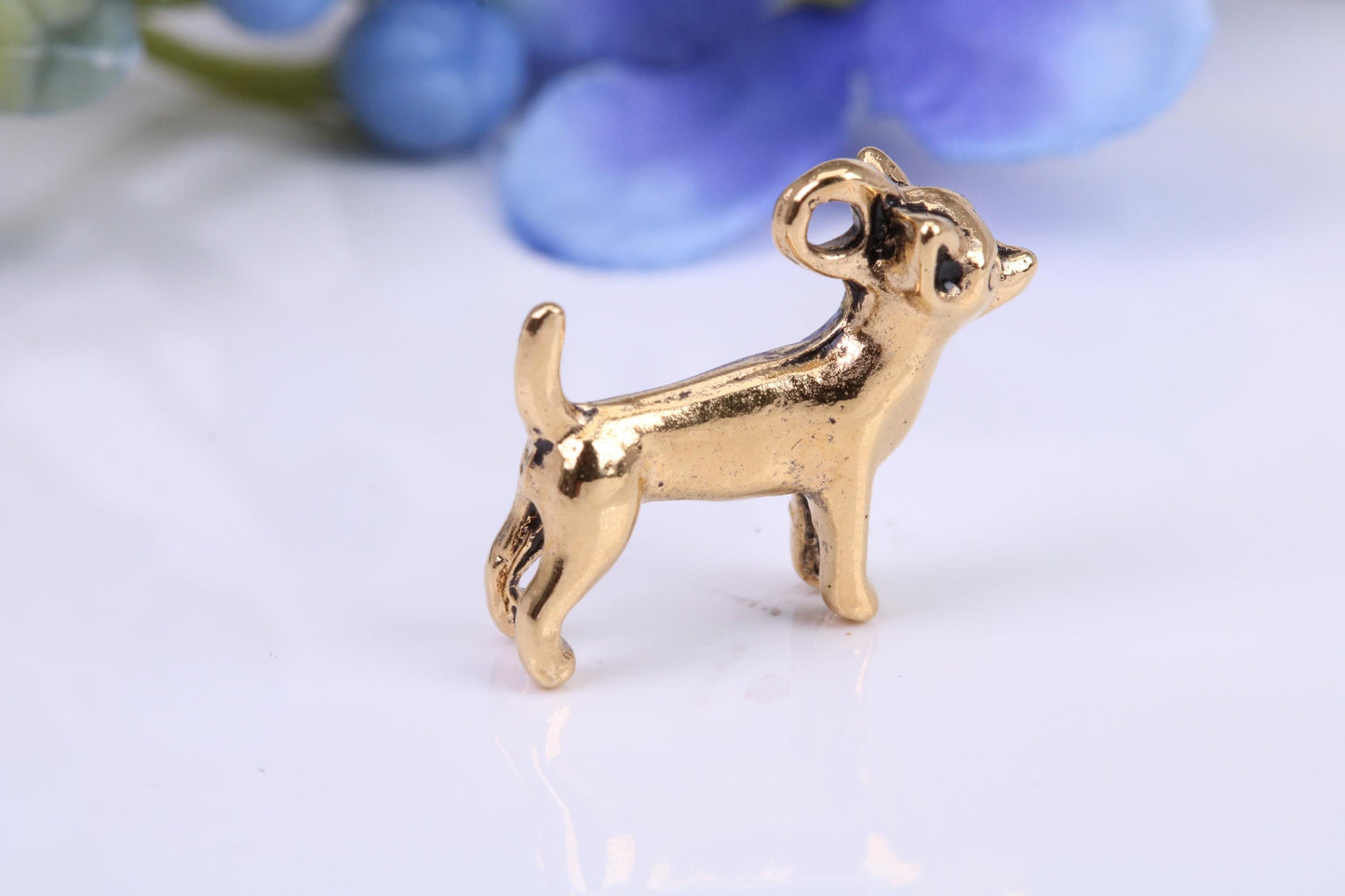 Cat Charm, Made From Solid Cast Yellow Gold with British Hallmark, Complete with Attachment Link