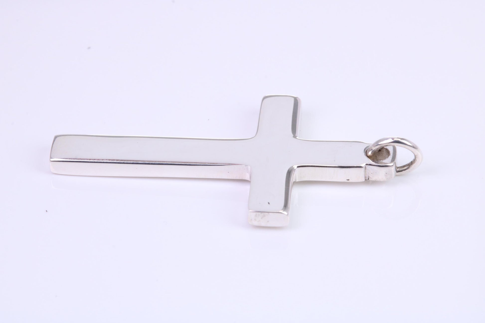 38 mm Long Plain Polished Silver Cross, Made From Solid Cast Silver