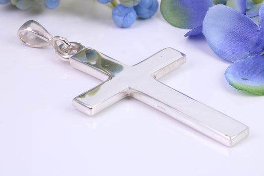 Very Large 60 mm Long Chunky Cross, High Polished Finish, Made From Solid Cast Silver, British Hallmarked