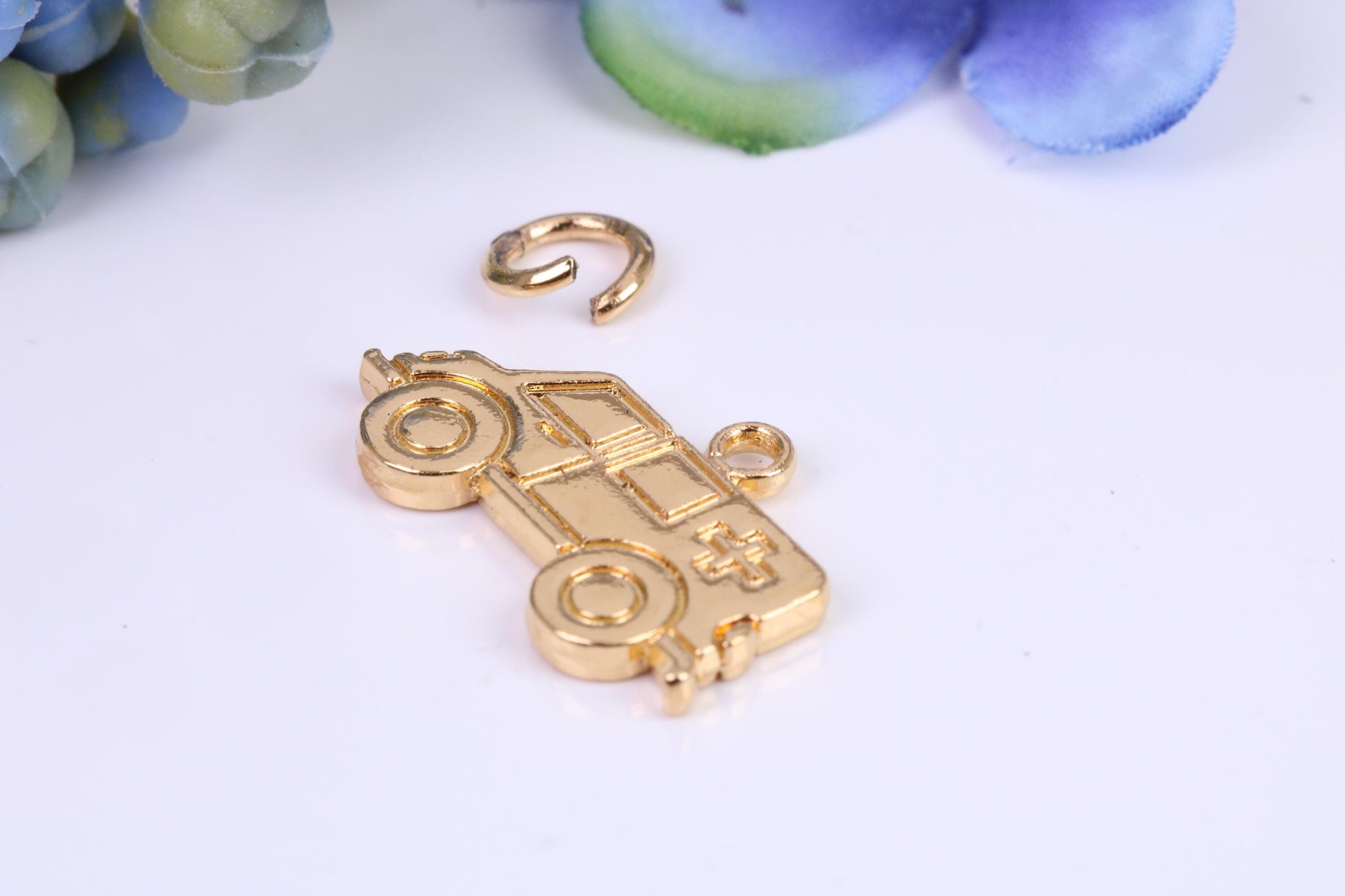 Ambulance Charm, Made from Solid Cast Yellow Gold, British Hallmarked