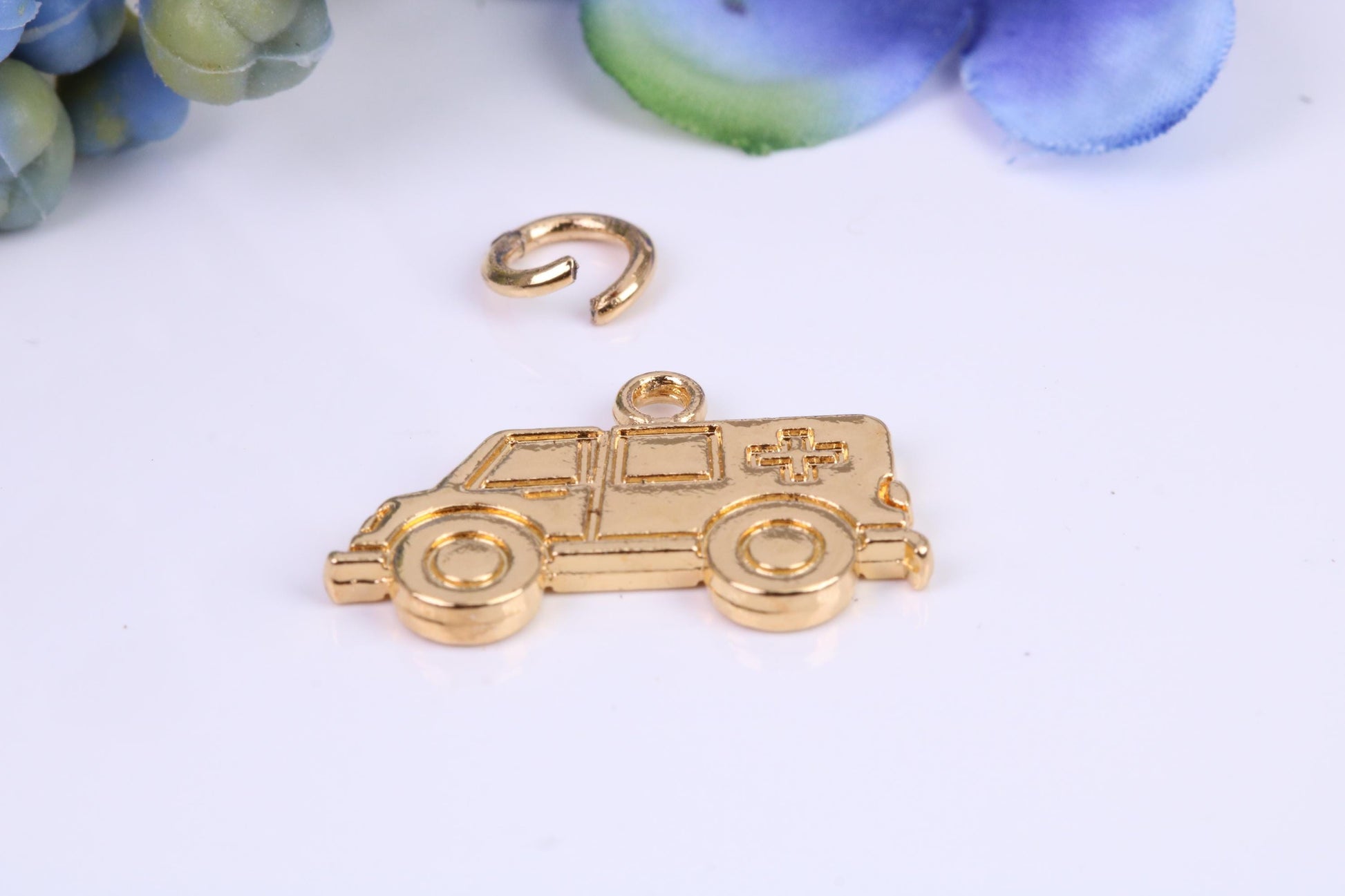 Ambulance Charm, Made from Solid Cast Yellow Gold, British Hallmarked