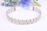 10 mm Wide Oval Solid Silver Open Ended Bangle