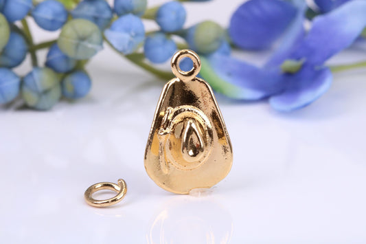 Cowboy Hat Charm, Three Dimensional Charm, Made from solid cast Yellow Gold British Hallmarked