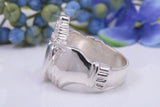 Very large and very very heavy Claddagh ring, made from solid cast silver, British Hallmarked