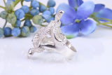 Large Double Headed Snake Ring, made from solid cast silver, British hallmarked