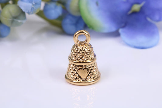 Bell Charm, Traditional Charm, Made from Solid Cast Yellow Gold, British Hallmarked