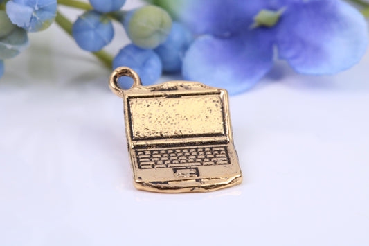 Laptop Charm, Traditional Charm, Made from Solid Yellow Gold, British Hallmarked